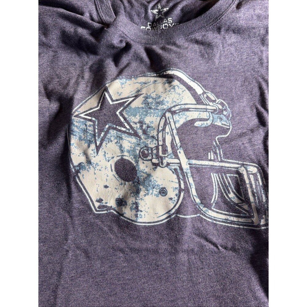 Dallas Cowboys T-Shirt Mens Size L Navy Blue Heathered Helmet Graphic NFL Tee